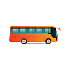 City bus template, sides view, editable illustrator file