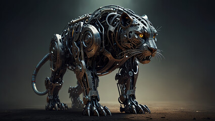 panther monster robot illustration