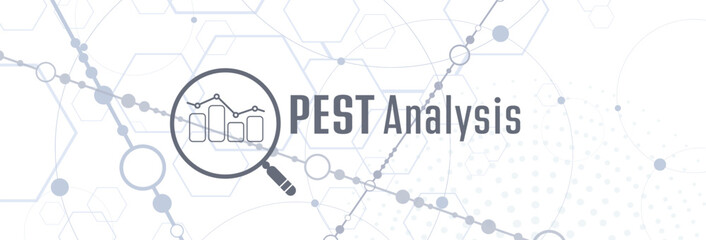 Fototapeta premium PEST ANALYSIS text on white background