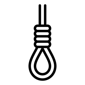 recommend clip art: Suicide hang rope icon on white background