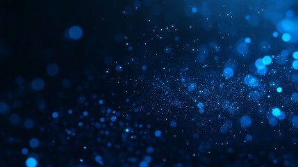 Dark blue and glow particle abstract background.