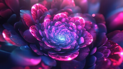 spiral tunnel of neon petals