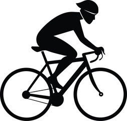 Cycling silhouette vector art illustration on white background