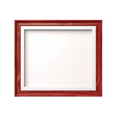 A simple, red wood picture frame with a white mat. The frame is isolated on a black background, giving it a clean and professional look.