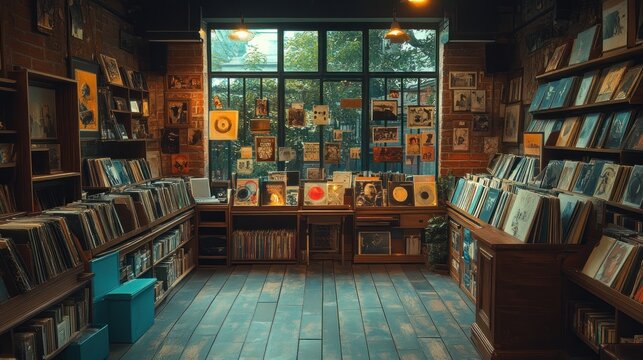 Vintage Record Store Interior