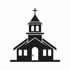 Church icon with minimalist design for digital and print projects,  Christian temple, the place of worship for Christians.