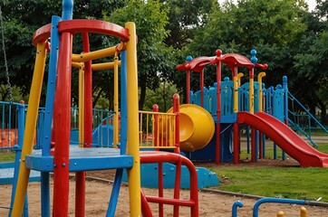children&rsquo;s playground in the park