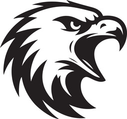 eagle silhouette head mascot angry roar