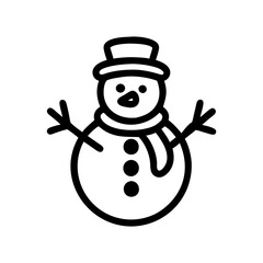 Snowman hand draw outline icon