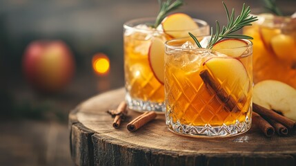 Elegant Apple Cider Cocktails with Autumn Garnishes