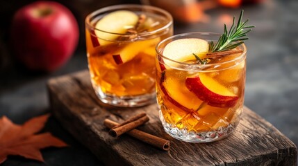 Elegant Apple Cider Cocktails with Autumn Garnishes