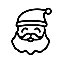 Santa face hand draw outline icon