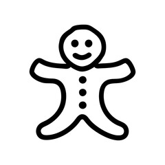 Gingerbread man hand draw outline icon