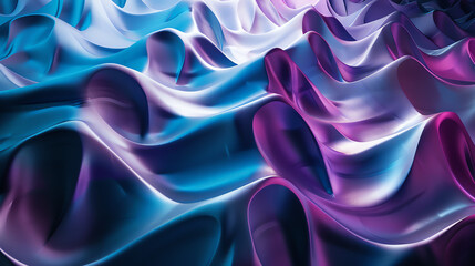 Obraz premium A close-up of draped, wavy fabric in shades of purple and blue.