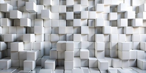 Abstract background white cubes of different heights, abstract, background, white, cubes, varying heights, geometric