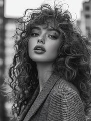 Woman with Curly Hair