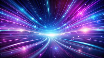 Obraz premium Beams of purple and blue light curving through space, light, beams, purple, blue, curved, futuristic, abstract, energy