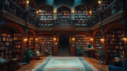 Obraz premium Grand Library Interior