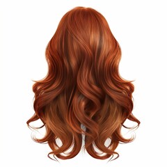 Fototapeta premium Wavy red hair. Perfect for hairstyle, beauty, and fashion-related content. Stylish girl's hair wig. 