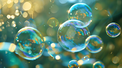  a picture of many colorful soap bubbles floating in the air.