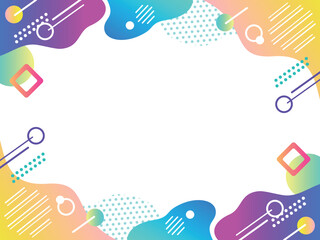 流体シェイプや幾何学模様のグラデーションのクリエイティブなフレーム背景　サイズ比率4:3　RGB