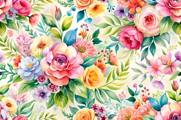 Artistic Watercolor Hand Drawn Floral Background