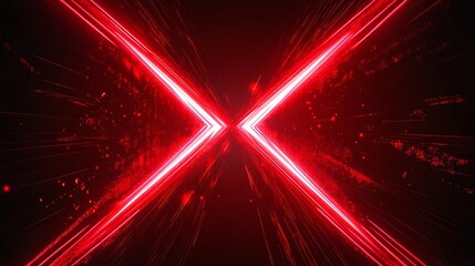 Red glowing lines and particles form a futuristic abstract background.