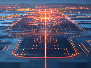Conceptual design of an airport s taxiway system, with a focus on the patterned assembly of runways and access routes Infrastructure Pattern Assembly, Taxiway system