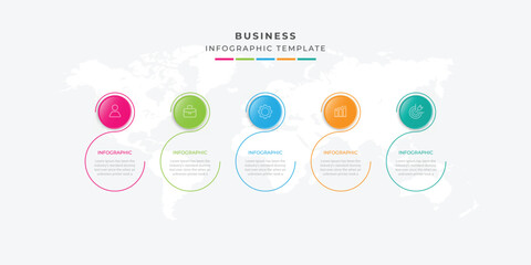 Business infographic template with step or option design