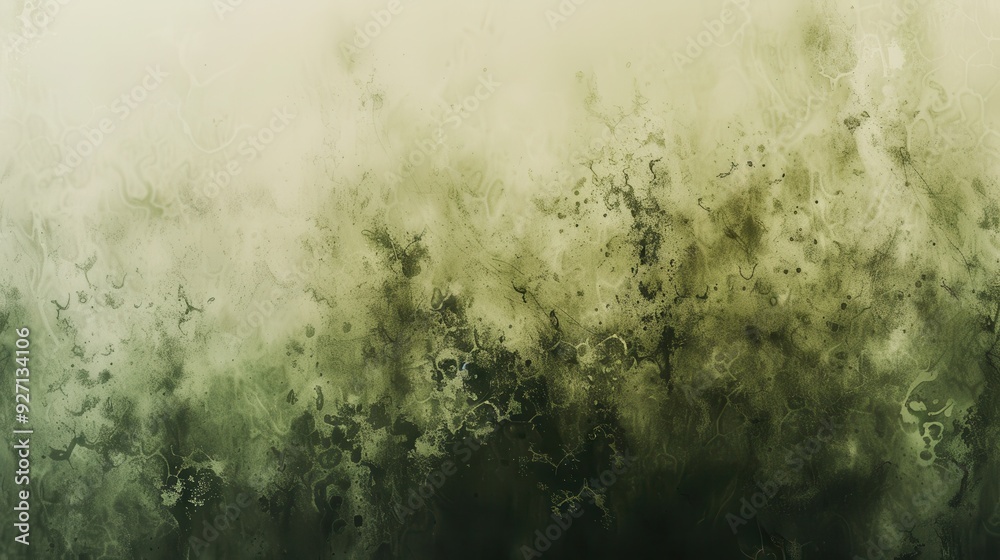 Aufkleber an abstract painting featuring a gradient of white and green watercolor washes. the white color fade