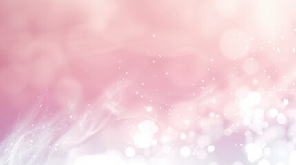 A soft, abstract background with pink and white hues. The image features a blurred and out-of-focus background with small, sparkling lights scattered throughout. The overall effect is one of subtle el