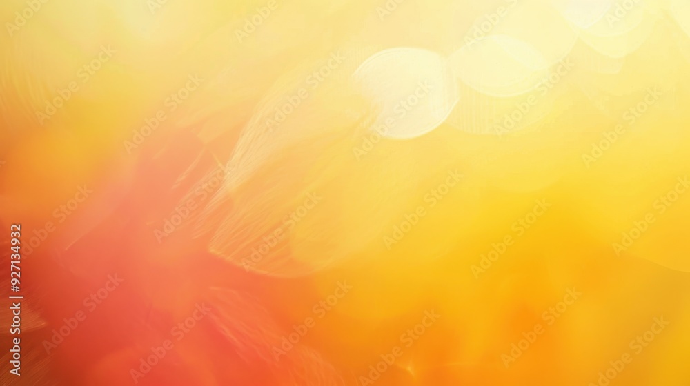 Poster a blurry, abstract background features muted shades of orange and yellow. a bright, out-of-focus lig