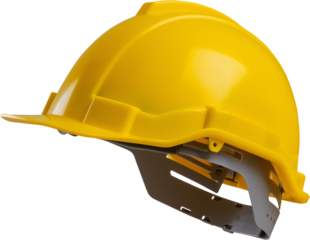 Yellow safety construction helmet isolated on white background