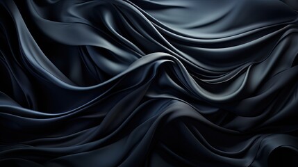 Fototapeta premium black textures wallpaper abstract 4k background silk smooth waves pattern modern 