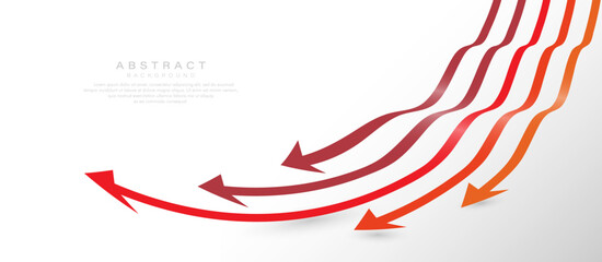 Red arrows, growth. Financial uptrend chart business. Arrow direction. Success, Teamwork, Leader. Illustration vector