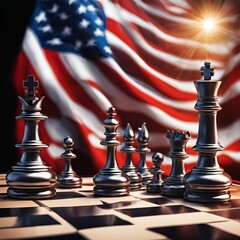 Naklejka premium American chess day
