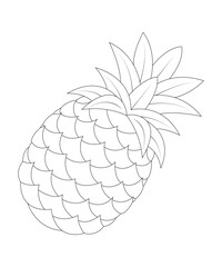 Pineapple coloring page for kids