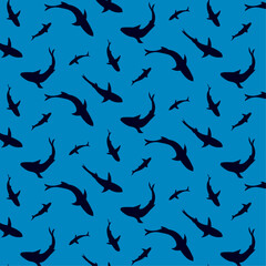 Fish in the ocean seamless pattern