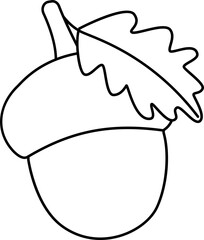 Fototapeta premium autumn acorn outline vector