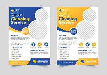 Professional cleaning service flyer design template