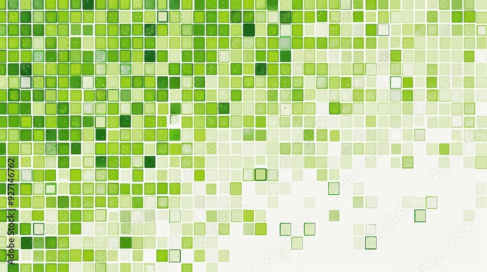 Aufkleber a background pattern of small green and white squares with a gradient effect, fading to white on the