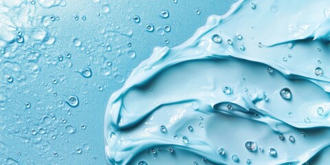 Refreshing Aqua Blue Water Droplets on Surface