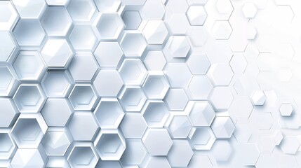 Naklejka premium Abstract white background with hexagon pattern, 3d rendering illustration. White abstract wallpaper with geometric shapes and shadows