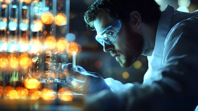 Scientist Conducting Experiments with Various Precursors in the Laboratory