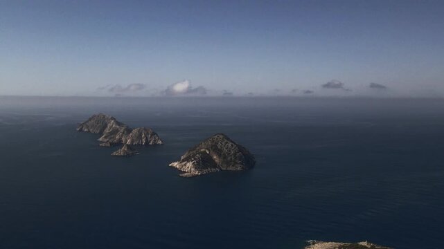 The scenic view of Gelidonya Lighthouse Lycian Way, Kumluca, Antalya.