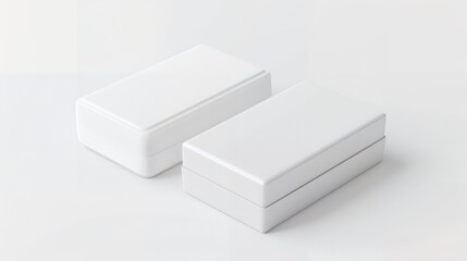 White box . Mock up white cardboard package box. White realistic box mockup for packaging. Blank white product packaging boxes isolated on white background.