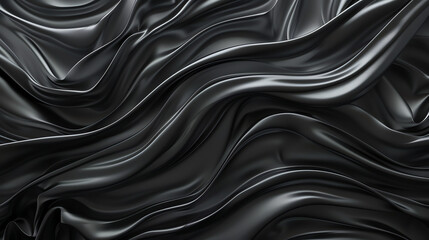 Fototapeta premium This is a picture of a black, abstract, wavy surface.