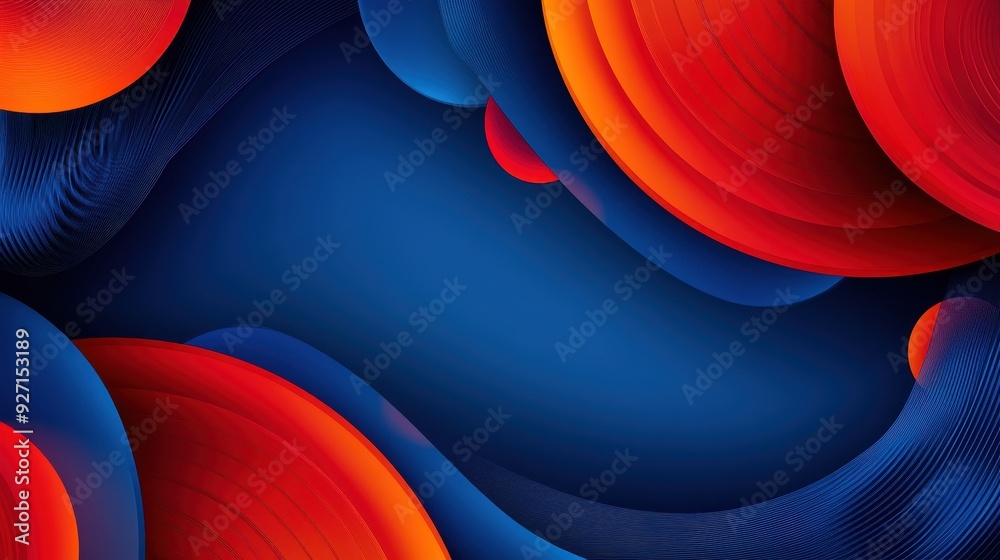 Aufkleber vibrant abstract background with red and blue 3d shapes creating a dynamic, colorful design perfect 