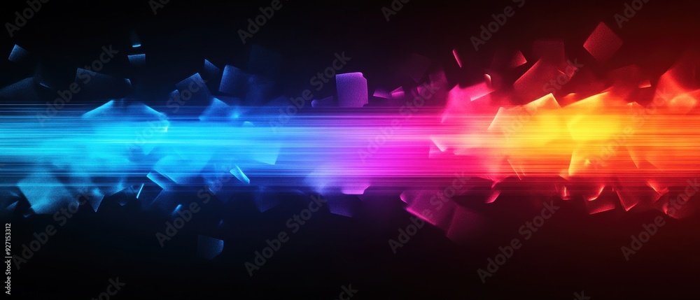 Leinwandbilder Vibrant abstract background with blue and red light trails merging, creating a dynamic and energetic visual effect on a dark backdrop.