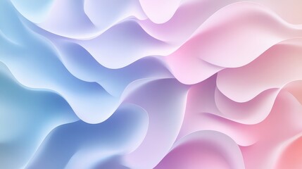 Fototapeta premium Abstract pastel gradient waves in soft blue, purple, and pink tones creating a dreamy, fluid, and calming background pattern.
